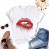 Women Plus Size Tops Graphic Tees Lips Kawaii T-shirt Clothes Girl Mouse T Shirt 