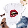 Women Plus Size Tops Graphic Tees Lips Kawaii T-shirt Clothes Girl Mouse T Shirt 