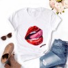 Women Plus Size Tops Graphic Tees Lips Kawaii T-shirt Clothes Girl Mouse T Shirt 