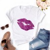 Women Plus Size Tops Graphic Tees Lips Kawaii T-shirt Clothes Girl Mouse T Shirt 