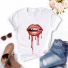 Women Plus Size Tops Graphic Tees Lips Kawaii T-shirt Clothes Girl Mouse T Shirt 