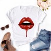 Women Plus Size Tops Graphic Tees Lips Kawaii T-shirt Clothes Girl Mouse T Shirt 