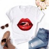 Women Plus Size Tops Graphic Tees Lips Kawaii T-shirt Clothes Girl Mouse T Shirt 