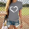 Heart Print T Shirt Women Short Sleeve O Neck Loose Camisetas Mujer Tshirt Tops 