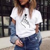 Heart Print T Shirt Women Short Sleeve O Neck Loose Camisetas Mujer Tshirt Tops 