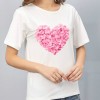 Heart Print T Shirt Women Short Sleeve O Neck Loose Camisetas Mujer Tshirt Tops 