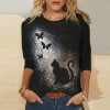 Women Clothes Casual  Women's Clothing Funny Cute Cat 3D Print Long Sleeve T-Shirts 