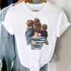 Women Striped Boys Cute Mom Crown Mother Clothes Graphic Tee T-Shirt