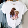 Women Striped Boys Cute Mom Crown Mother Clothes Graphic Tee T-Shirt