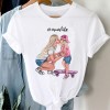 Women Striped Boys Cute Mom Crown Mother Clothes Graphic Tee T-Shirt