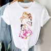 Women Striped Boys Cute Mom Crown Mother Clothes Graphic Tee T-Shirt