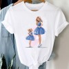 Women Striped Boys Cute Mom Crown Mother Clothes Graphic Tee T-Shirt