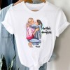 Women Striped Boys Cute Mom Crown Mother Clothes Graphic Tee T-Shirt