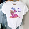 Women Striped Boys Cute Mom Crown Mother Clothes Graphic Tee T-Shirt