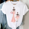 Women Striped Boys Cute Mom Crown Mother Clothes Graphic Tee T-Shirt