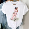 Women Striped Boys Cute Mom Crown Mother Clothes Graphic Tee T-Shirt