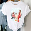 Women Striped Boys Cute Mom Crown Mother Clothes Graphic Tee T-Shirt