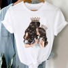 Women Striped Boys Cute Mom Crown Mother Clothes Graphic Tee T-Shirt