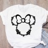 Women T-shirt Cartoon Leopard Bow T-shirt Short Sleeve Print Tops Graphic T-shirt