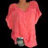 Summer Short Sleeve Womens Blouses Tops Loose Lace Shirt Plus Size Women Tops 