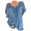 Summer Short Sleeve Womens Blouses Tops Loose Lace Shirt Plus Size Women Tops 