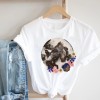 Women Printing Clothing Lady Short Sleeve Casual Cartoon  Clothes Print Tee Top 