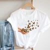 Women Printing Clothing Lady Short Sleeve Casual Cartoon  Clothes Print Tee Top 