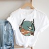 Women Printing Clothing Lady Short Sleeve Casual Cartoon  Clothes Print Tee Top 