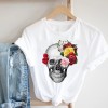 Women Printing Clothing Lady Short Sleeve Casual Cartoon  Clothes Print Tee Top 