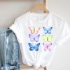 Women Printing Clothing Lady Short Sleeve Casual Cartoon  Clothes Print Tee Top 