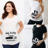 Baby Loading Printed Pregnant T Shirt Maternity Short Sleeve Shirt New Mom Tshirts