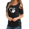 Tshirt Women Causal T-shirt Cotton Bear Paw Tees Woman Off Shoulder Tops Clothes