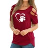 Tshirt Women Causal T-shirt Cotton Bear Paw Tees Woman Off Shoulder Tops Clothes