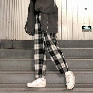 Plaid Pants  Women Trousers Streetwear Woman Harem Pants Autumn Ladies Causal Pants