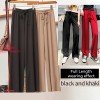 Soft Women Pants New High Waist Casual Slacks Pants Ice Silk Ankle-Length Long Trousers 