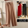 Soft Women Pants New High Waist Casual Slacks Pants Ice Silk Ankle-Length Long Trousers 