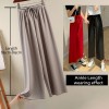 Soft Women Pants New High Waist Casual Slacks Pants Ice Silk Ankle-Length Long Trousers 