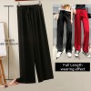 Soft Women Pants New High Waist Casual Slacks Pants Ice Silk Ankle-Length Long Trousers 