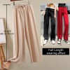 Soft Women Pants New High Waist Casual Slacks Pants Ice Silk Ankle-Length Long Trousers 