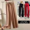 Soft Women Pants New High Waist Casual Slacks Pants Ice Silk Ankle-Length Long Trousers 