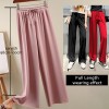 Soft Women Pants New High Waist Casual Slacks Pants Ice Silk Ankle-Length Long Trousers 