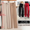 Soft Women Pants New High Waist Casual Slacks Pants Ice Silk Ankle-Length Long Trousers 