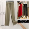 Soft Women Pants New High Waist Casual Slacks Pants Ice Silk Ankle-Length Long Trousers 