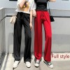 Soft Women Pants New High Waist Casual Slacks Pants Ice Silk Ankle-Length Long Trousers 