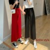 Soft Women Pants New High Waist Casual Slacks Pants Ice Silk Ankle-Length Long Trousers 