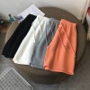 High Waist Wide Leg Short Pants Women Knee Length Pants Drawstring  Cotton Loose Trousers