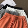 High Waist Wide Leg Short Pants Women Knee Length Pants Drawstring  Cotton Loose Trousers