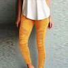 Women Fashion Solid Color Elastic Waistband Slim Skinny Pencil Pant Trouser