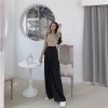 Spring Autumn Female Solid Wide Leg Pants  Ladies High Quality simple Casual Straight Pants