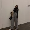 Spring Autumn Female Solid Wide Leg Pants  Ladies High Quality simple Casual Straight Pants